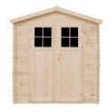 Abri de jardin double pente 4m² en madriers 19mm - porte 34mm - sans plancher - Timbela	