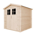 Abri de jardin double pente 4m² en madriers 19mm - porte 34mm - sans plancher - Timbela	