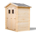 Abri de jardin en madriers 19mm - 180x130cm - sans plancher - Timbela