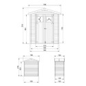 Abri de jardin en madriers 19mm - 180x130cm - avec plancher - Timbela