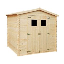 Abri de jardin en madriers 19mm - 220x220cm - sans plancher - Timbela