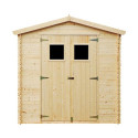 Abri de jardin en madriers 19mm - 220x220cm - sans plancher - Timbela