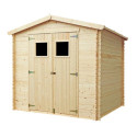 Abri de jardin en madriers 19mm - 220x220cm - sans plancher - Timbela