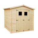 Abri de jardin en madriers 19mm - 220x220cm - avec plancher - Timbela