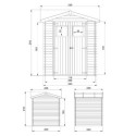 Abri de jardin en madriers 19mm - 220x220cm - avec plancher - Timbela