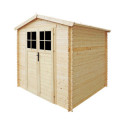 Abri de jardin 4m² en madriers 19mm - porte 34mm - sans plancher - Timbela