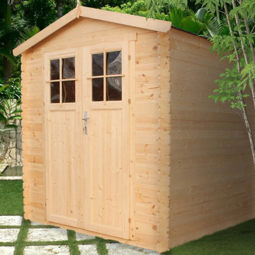 Abri de jardin 4m² en madriers 19mm - porte 34mm - avec plancher - Timbela