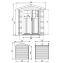 Abri de jardin 4m² en madriers 19mm - porte 34mm - avec plancher - Timbela