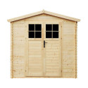 Abri de jardin 4m² en madriers 19mm - porte 34mm - avec plancher - Timbela