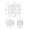 Abri de jardin 5m² avec bûcher - madriers 19mm - avec plancher - Timbela