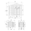 Abri de jardin 5m² avec bûcher - madriers 19mm - porte 34mm - sans plancher - Timbela