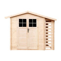 Abri de jardin 5m² avec bûcher - madriers 19mm - porte 34mm - avec plancher - Timbela