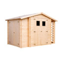 Abri de jardin 6m² avec bûcher - madriers 19mm - sans plancher - Timbela
