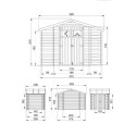 Abri de jardin 6m² avec bûcher - madriers 19mm - avec plancher - Timbela	