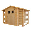 Abri de jardin 6m² - 2 bûchers - madriers 19mm - sans plancher - Timbela