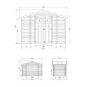 Abri de jardin 6m² - 2 bûchers - madriers 19mm - sans plancher - Timbela
