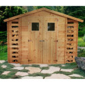 Abri de jardin 6m² - 2 bûchers - madriers 19mm - sans plancher - Timbela