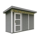 Abri de jardin 4m² en bois brut avec peinture Cavern Steel - panneaux LP® SmartSide® - Timbela