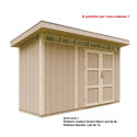 Abri de jardin 4m² en bois brut avec peinture Cavern Steel - panneaux LP® SmartSide® - double porte - Timbela