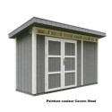 Abri de jardin 4m² en bois brut avec peinture Cavern Steel - panneaux LP® SmartSide® - double porte - Timbela