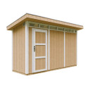 Abri de jardin 4m² en bois brut avec peinture Harvest Honey - panneaux LP® SmartSide® - Timbela