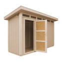 Abri de jardin 4m² en bois brut avec peinture Harvest Honey - panneaux LP® SmartSide® - Timbela