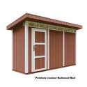 Abri de jardin 4m² en bois brut avec peinture Redwood Red - panneaux LP® SmartSide® - Timbela
