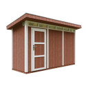 Abri de jardin 4m² en bois brut avec peinture Redwood Red - panneaux LP® SmartSide® - Timbela