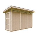 Abri de jardin 4m² en bois brut avec peinture Redwood Red - panneaux LP® SmartSide® - Timbela