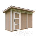 Abri de jardin 4m² en bois brut avec peinture Terra Brown - panneaux LP® SmartSide® - Timbela