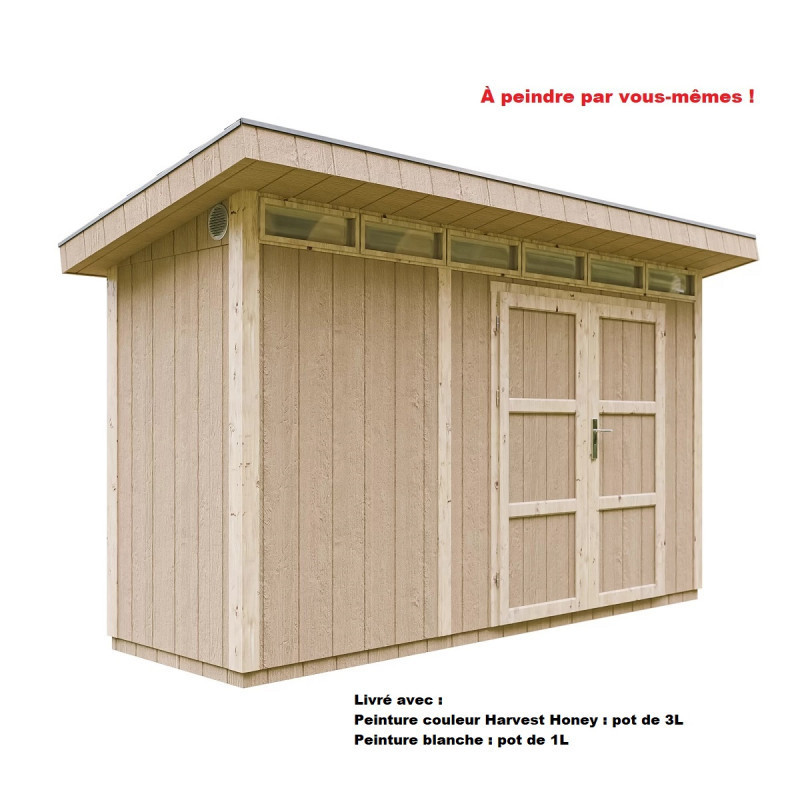 Abri de jardin M902A avec peinture Harvest Honey - Timbela