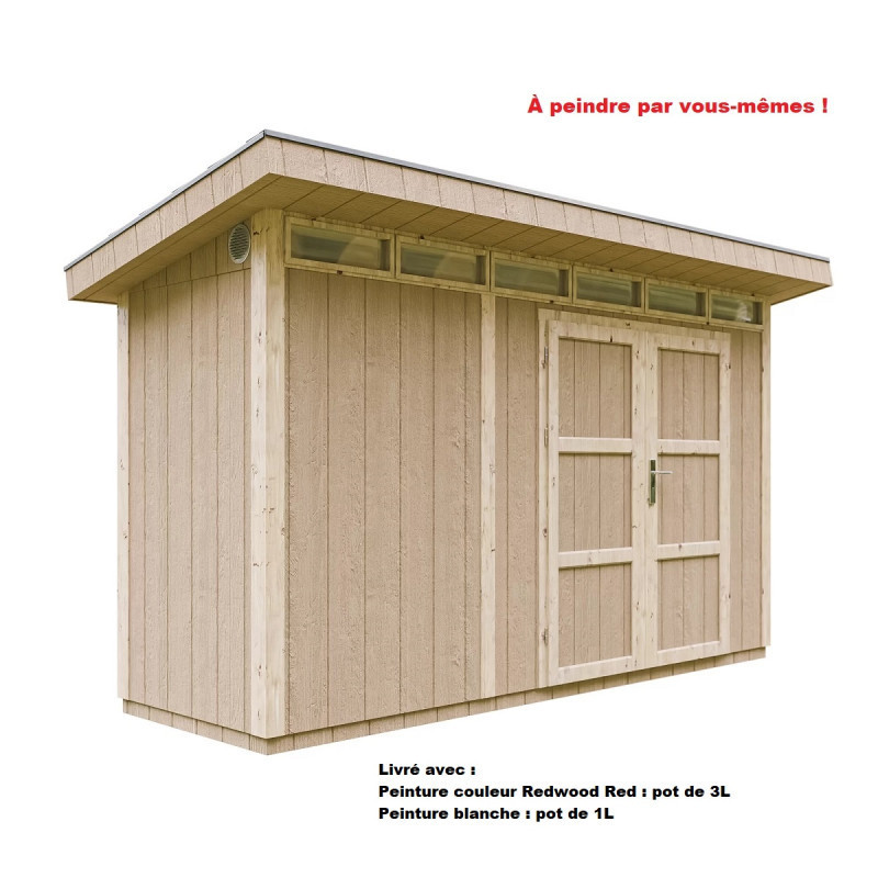 Abri de jardin M902A avec peinture Redwood Red - Timbela