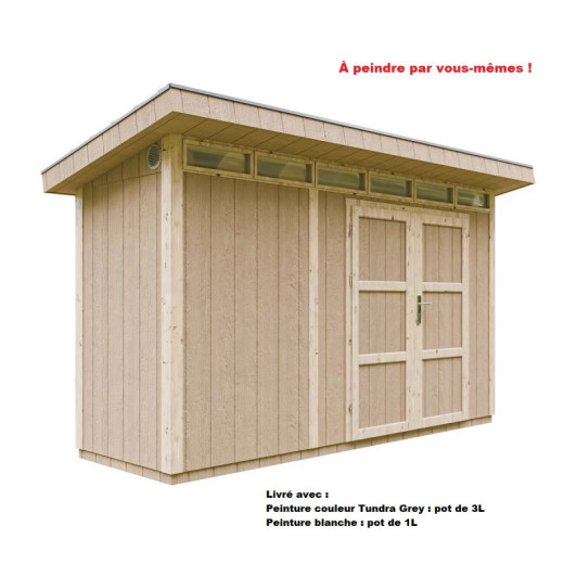 Abri de jardin M902A avec peinture Tundra Grey - Timbela