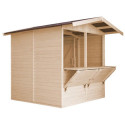 Stand de vente en bois brut 4m² – panneaux 16mm – Timbela