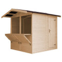 Stand de vente en bois brut 4m² – panneaux 16mm – Timbela