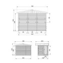 Stand de vente en bois brut 6m² – panneaux 17mm – 5 fenêtres - Timbela