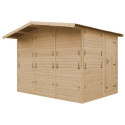 Stand de vente en bois brut 6m² – panneaux 17mm – 5 fenêtres - Timbela