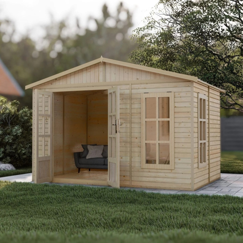 Bureau de jardin en panneaux 17mm - 303x199cm - avec plancher - Timbela