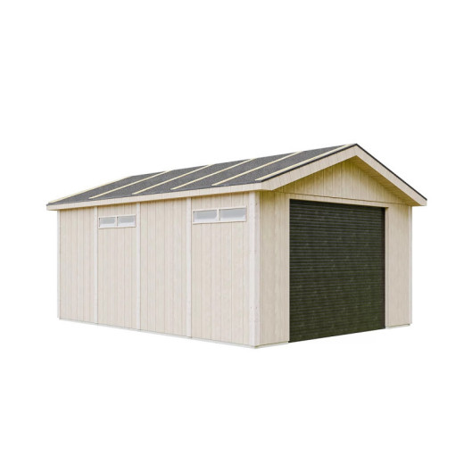 Garage en bois brut 17m² – panneaux LP® SmartSide® – Timbela