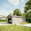 Garage en bois brut 21m² – panneaux LP® SmartSide® – Timbela