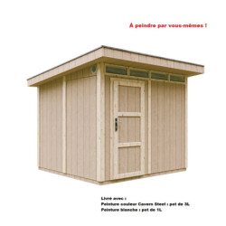 Abri de jardin 6m² en bois brut avec peinture Cavern Steel - panneaux LP® SmartSide® - Timbela