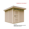 Abri de jardin 6m² en bois brut avec peinture Harvest Honey - panneaux LP® SmartSide® - Timbela
