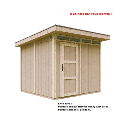 Abri de jardin 6m² en bois brut avec peinture Harvest Honey - panneaux LP® SmartSide® - Timbela