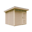 Abri de jardin 6m² en bois brut avec peinture Harvest Honey - panneaux LP® SmartSide® - Timbela