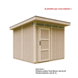 Abri de jardin 6m² en bois brut avec peinture Terra Brown - panneaux LP® SmartSide® - Timbela