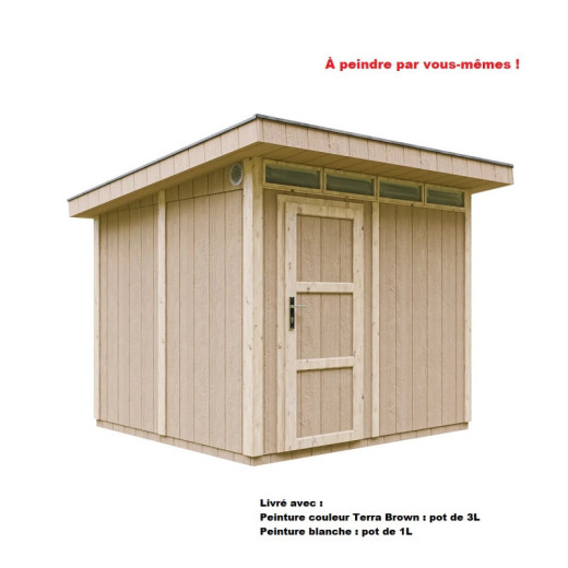 Abri de jardin 6m² en bois brut avec peinture Terra Brown - panneaux LP® SmartSide® - Timbela