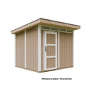 Abri de jardin 6m² en bois brut avec peinture Terra Brown - panneaux LP® SmartSide® - Timbela
