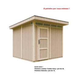 Abri de jardin 6m² en bois brut avec peinture Tundra Grey - panneaux LP® SmartSide® - Timbela