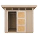 Abri de jardin 6m² en bois brut avec peinture Tundra Grey - panneaux LP® SmartSide® - Timbela