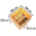 Sauna d’extérieur en bois gris terre Hytti 2 - 4 places - poêle 9KW ctrl externe - KARIBU